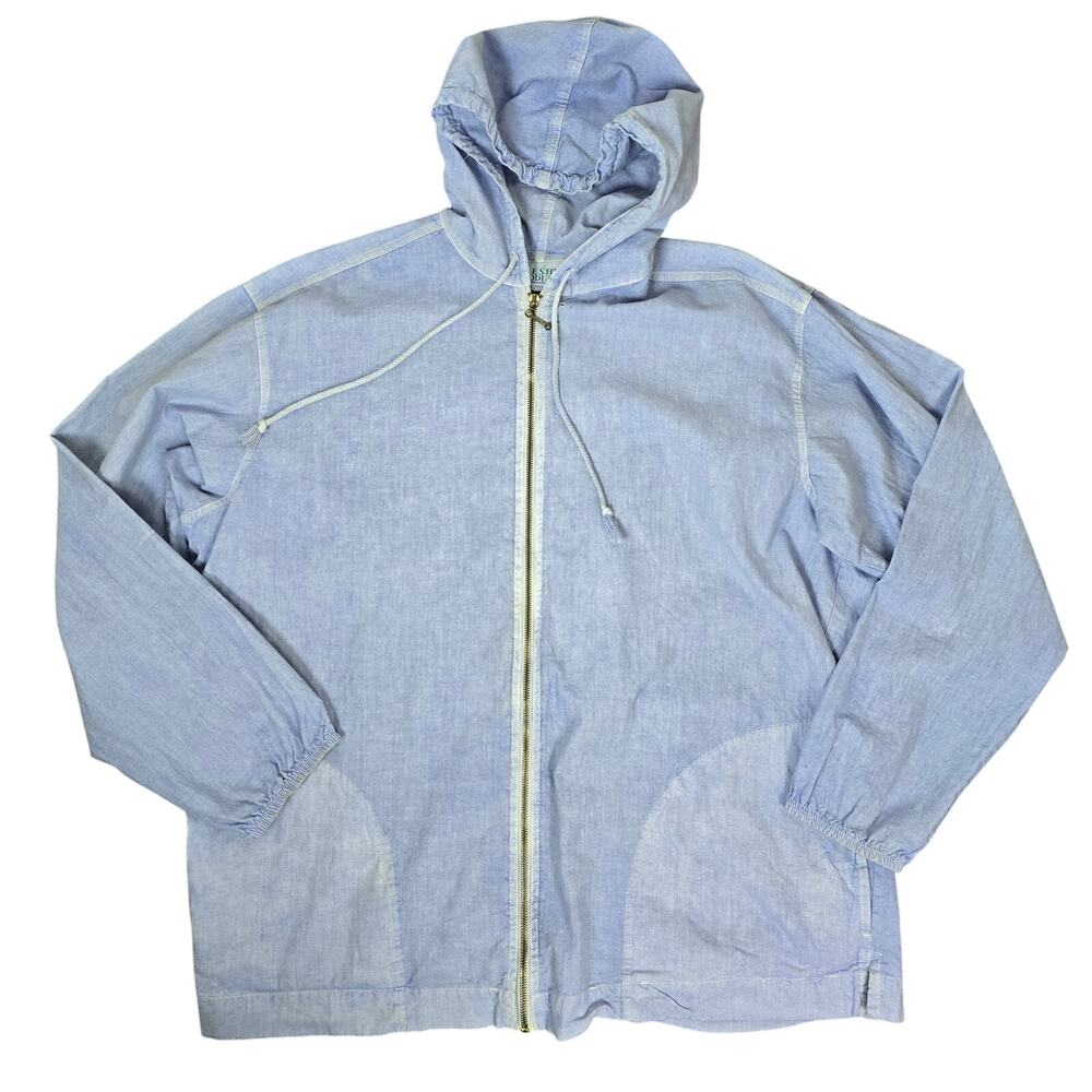 VINTAGE Fresh Produce 100% Cotton Full Zip Lightwetight Hooded Jacket XL - Picture 3 of 8